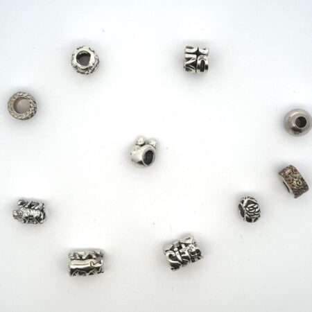 Lot of 10 Sterling Silver Charms (Snake Chain Compatible) Assorted Themes 23.5g