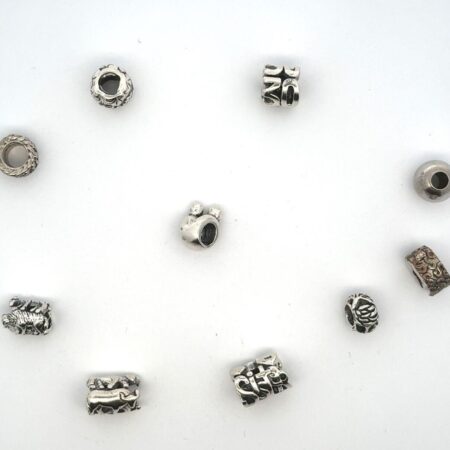 Lot of 10 Sterling Silver Charms (Snake Chain Compatible) Assorted Themes 23.5g