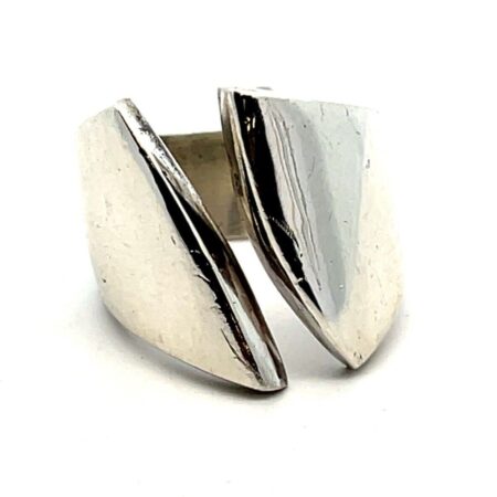 925 Sterling Silver Wide Gap Ring 13.1 Grams Size-6.5