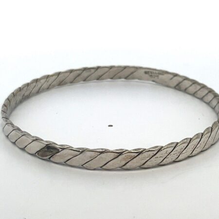 925 Sterling Silver Braided Bangle Bracelet 8”x5.6mm 16.6g