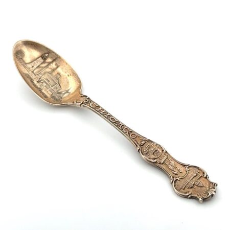4.25” Fort Dearborn Chicago 925 Sterling Silver Souvenir Spoon 10g