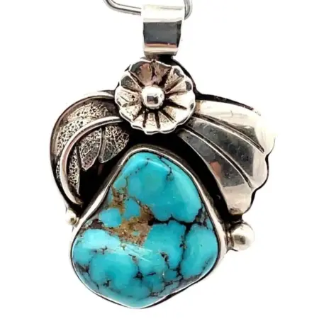 Sterling Silver Raymond Coriz Turquoise Pendant