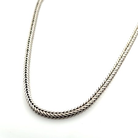 16” x 4mm Woven Square Foxtail 925 Sterling Silver Hook Clasp Necklace 44.9g