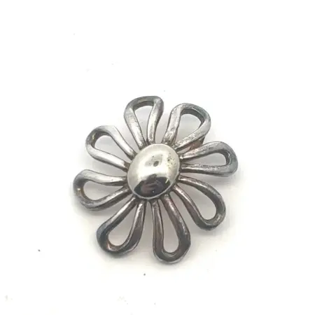 925 Sterling Silver Open Work Flower Pendant 4.8g
