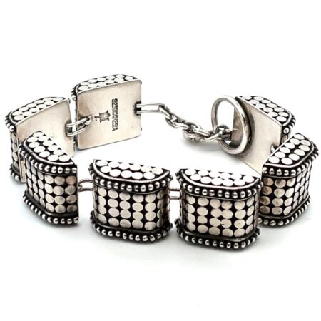 Vintage John Hardy .925 Sterling Silver Dot Link Toggle Bracelet  7”x17mm 52.2g