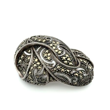 Judith Jack Large 925 Sterling Silver & Marcasite Brooch/Pin 22.35g