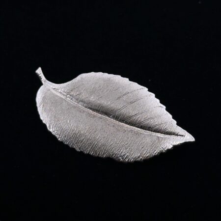 Harry S. Beck 925 Sterling Silver Textured Leaf Brooch/Pin 3.7g