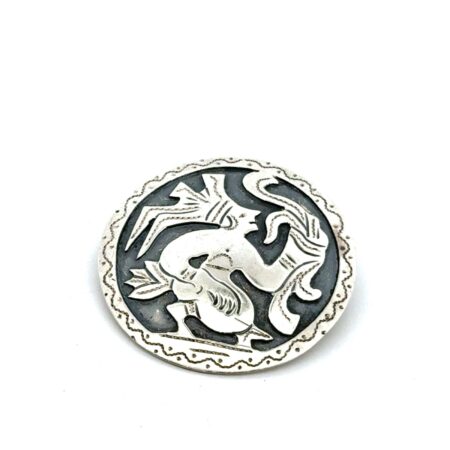 .925 Sterling Silver Mexican Warrior Pin, 9.3g