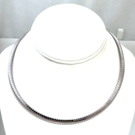 16” 925 Sterling Silver Omega 7mm Marked Italy Choker, 34.5g