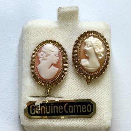 Vintage Genuine Cameo Screw Back Earrings 1/20 12k Gold Filled 5.4 grams