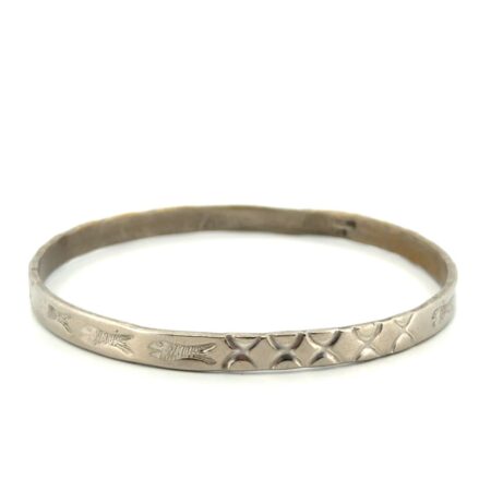 8.25” x 5.5mm Mexico 925 Sterling Silver Bangle Bracelet 16.5g