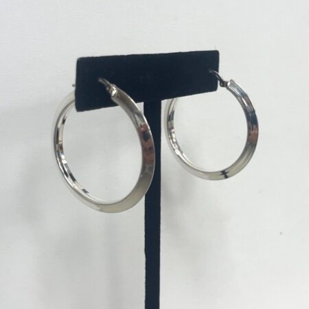 Italy 925 Sterling Silver Hoop Earrings 7.5 grams