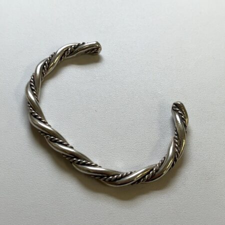 Vintage Sterling Silver Braided Rope Cuff Bracelet 7 Inch 30.9 Grams