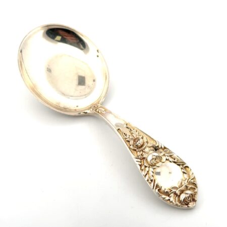 3.75” S. Kirk & Son 925 Sterling Silver Rose Pattern Baby Spoon 22g