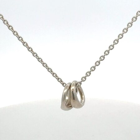 Pandora, 16"+2" Adj. Sterling Silver w/ 2 Tapering Circle Pendant Charms - 10.0g