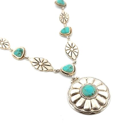 16” - 18” Studio Barse 925 Sterling Silver Turquoise Statement Necklace 50.8g