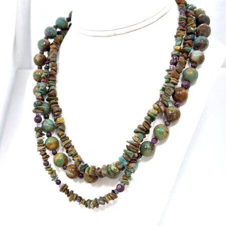 18”-20” Jay King DRT 925 Sterling Silver Turquoise & Amethyst Necklace 104.7g