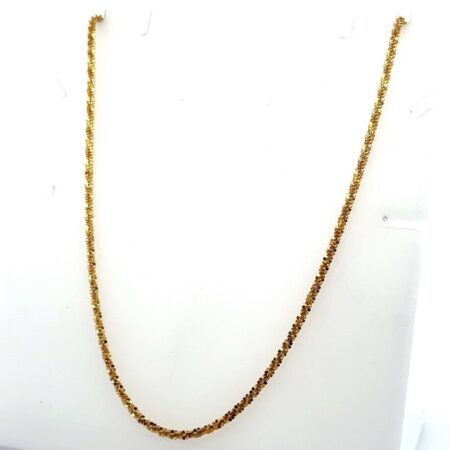 20” 925 Italy Sterling Silver 14K Gold Vermeil Sparkling Chain Necklace 6.4g