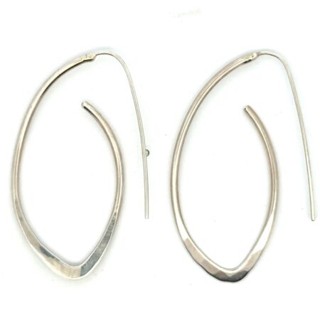 .925 Sterling Silver Spiral in Circle Hoop Earrings, 4.4g