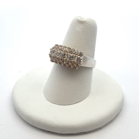 925 Sterling Silver Cubic Zirconia Cluster Ring Size: 7.25