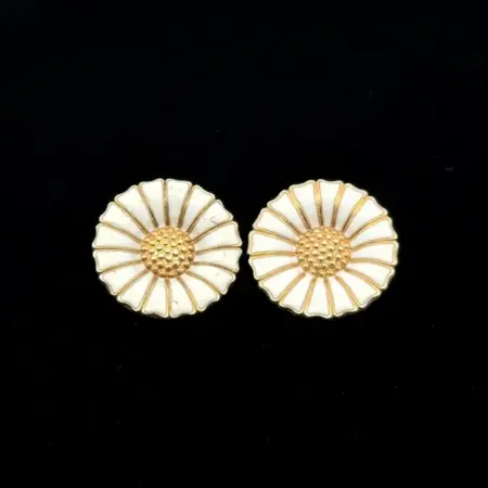 Anton Michelson Edelweis Flower Clip-On Earrings .925 Sterling Silver, 7.0g