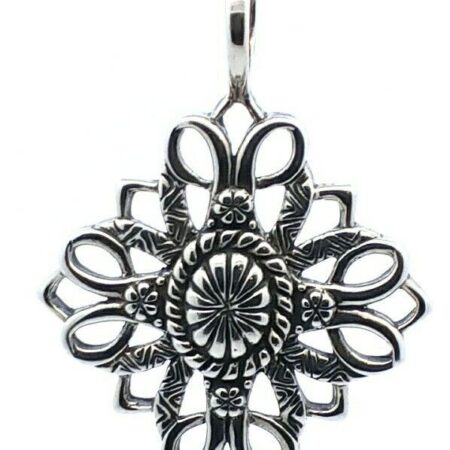 Carolyn Pollack Relios Solid Sterling Silver Floral Filigree Pendant 12.8 Grams