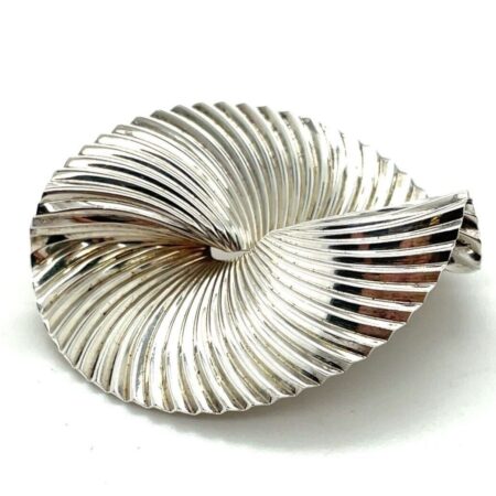 Vintage 925 Sterling Silver Fan Brooch/Pin by C Krishniah Chetty Sons