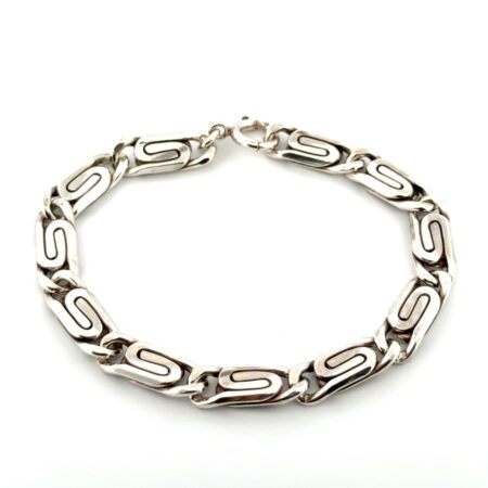 7” S-Panzer Link 925 Sterling Silver Bracelet 26.1g