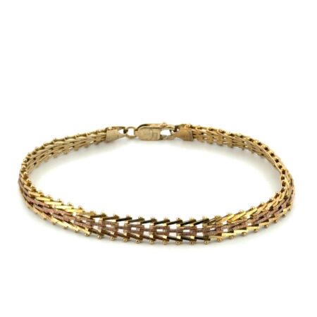 Vintage Milor Italy 8” Gold Vermeil 925 Sterling Silver Bracelet 12.3g