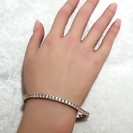Vintage Gold Vermeil Sterling Silver and CZ 7.5" Tennis Bracelet