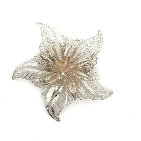 Vintage Filigree Sterling Silver Flower Pin/Brooch