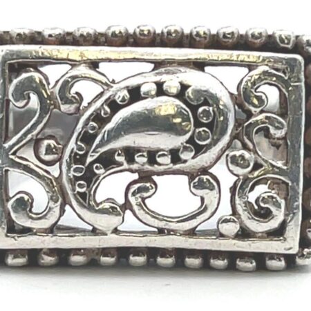 925 Sterling Silver Paisley Plaque Ring 7.3 Grams Size-7