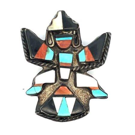 Vintage Zuni Alpaca Silver Knifewing Kachina Bolo Slide