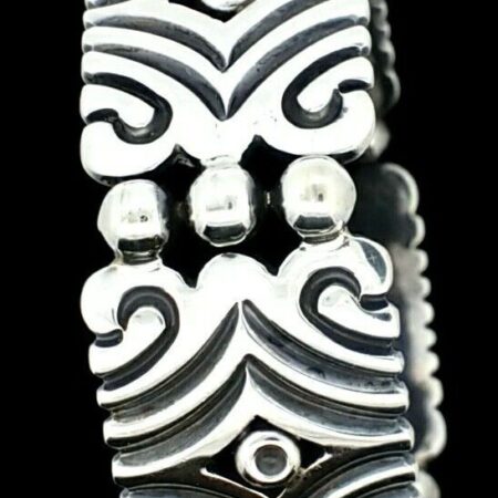 Mexican 925 Sterling Silver 5 Panel Link Heavy Bracelet 81.0 Grams