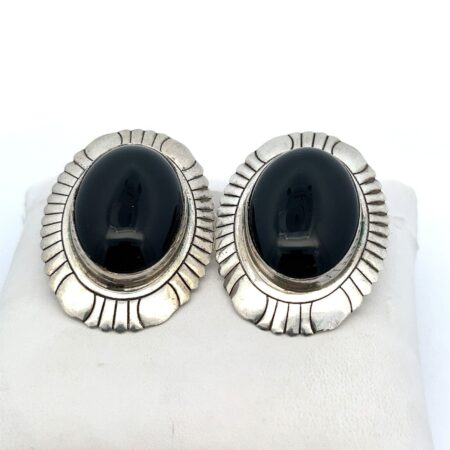 Sterling Silver and Onyx Earrings 17.0 Grams