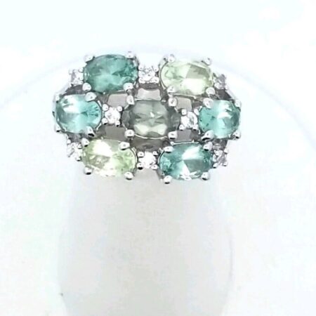 Joseph Esposito 925 Sterling Silver Multi-Gemstones Ring 5.1 Grams Size-8