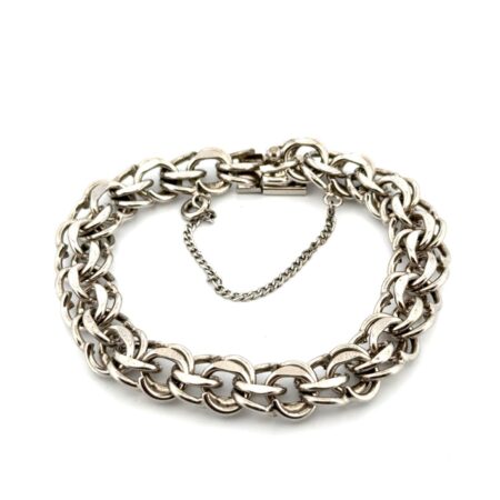7” Vintage 925 Sterling Silver Double Rolo Link Bracelet 26.8g