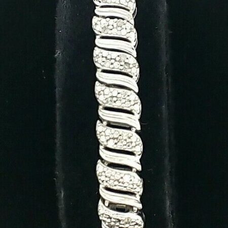 925 Sterling Silver 7" With CZ'S Tennis Bracelet 15.1 Grams Maked SUN.
