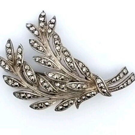 Vintage Sterling Silver & Marcasite Flower Pin/Brooch 9.1 Grams