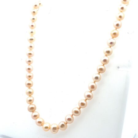 18” x 6.6mm Pink Freshwater Pearl Necklace w/ 14k Yellow Gold Clasp