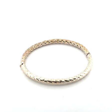 7” 925 Sterling Silver Hinged Lock Bangle Bracelet 11.6g