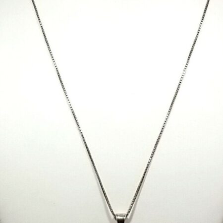 Porcelain Floral Pendant On 18 Inch 925 Sterling Silver Box Chain 6.5 Grams