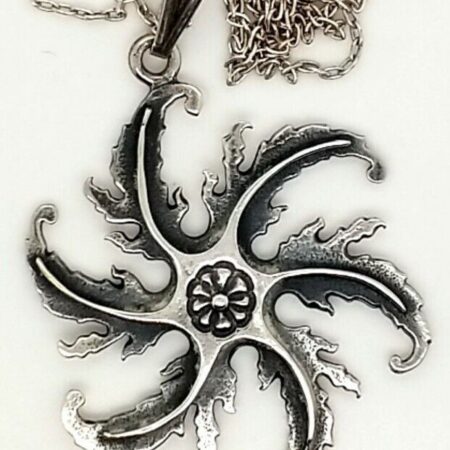 925 Sterling Silver Star Swirl 28 Inch Necklace 10.8 Grams