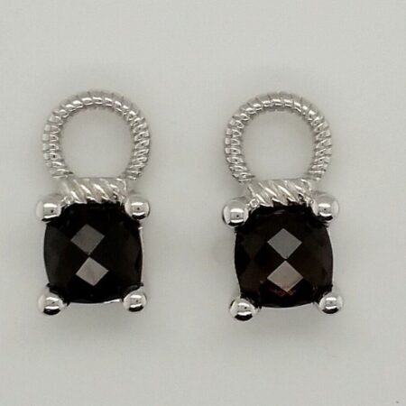 Judith Ripka .925 Sterling Silver Smokey Brown Quartz Earring Charms 4.95g