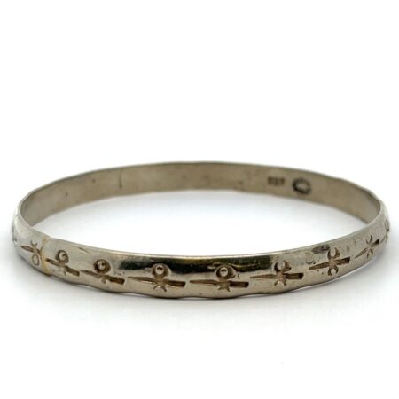 8” x 6mm Taxco Mexico 925 Sterling Silver Bangle Bracelet 16.4g