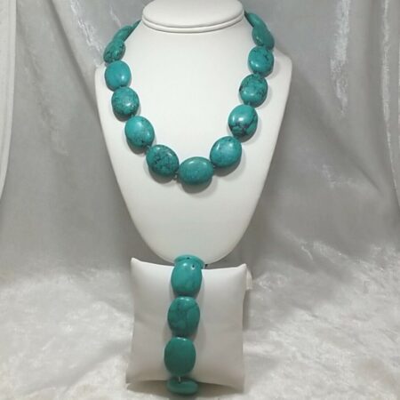 Lucas Lameth LUC 925 Turquoise Necklace And Bracelet