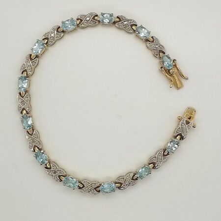 7 1/2" Synthetic Blue Topaz Sterling Silver Bracelet