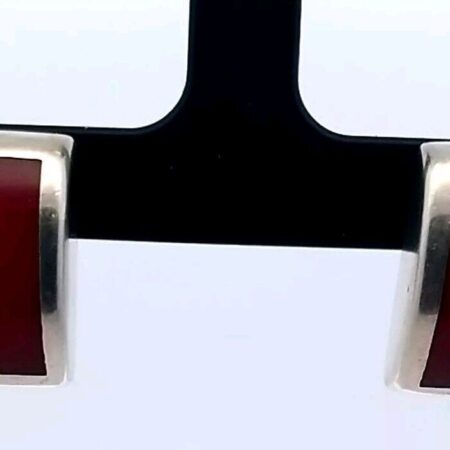 Vintage 925 Sterling Silver Red Jasper Earrings 9.5 Grams
