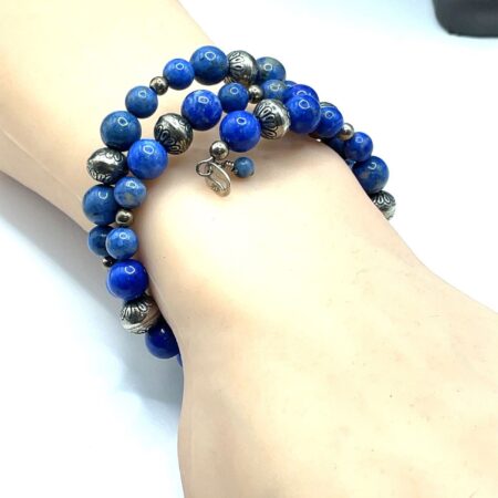 Carolym Pollack Sterling Silver and Lapis Lazuli Bead Wrap Bracelet