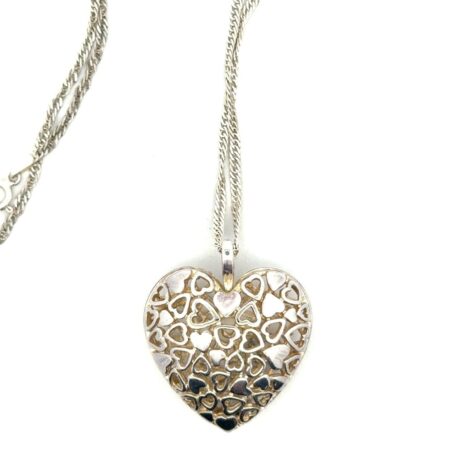 24” .925 Sterling Silver Open Hearts Necklace, 16.0g